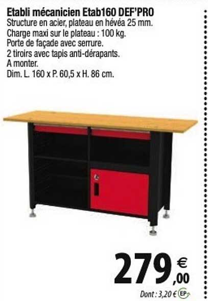 établi Mécanicien Etab160 Def'pro