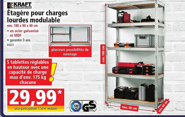 étagère pour charges lourdes modulable kraft werkzeuge