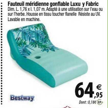 fauteuil méridienne gonflable luxu y fabric bestway