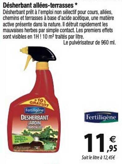 Fertiligène Désherbant Allées-terrasses