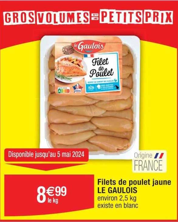 Filets De Poulet Jaune Le Gaulois