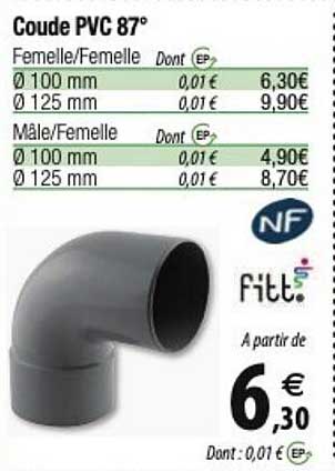 fitt coude pvc 87°