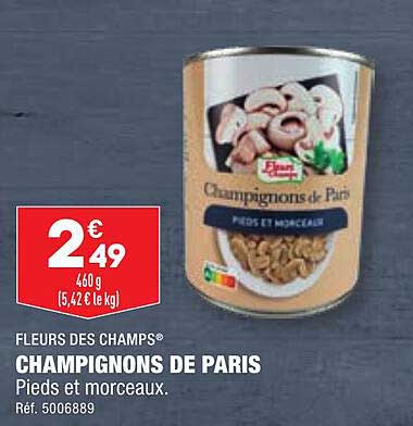 fleurs des champs champignons de paris