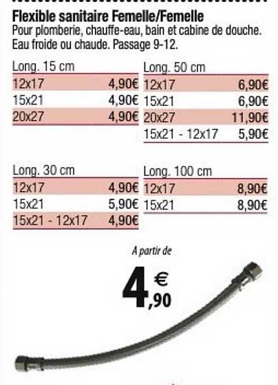 flexible sanitaire femelle/femelle