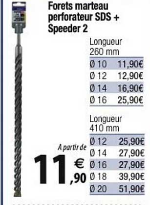 forets marteau perforateur sds + speeder 2