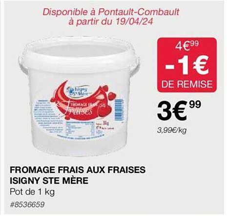 fromage frais aux fraises isigny ste mère