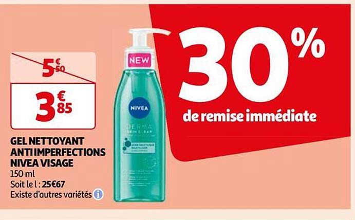 gel nettoyant anti imperfections nivea visage