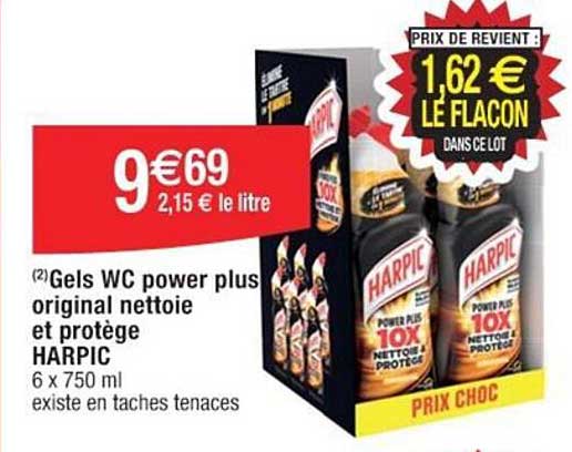gels wc power plus original nettoie et protège harpic