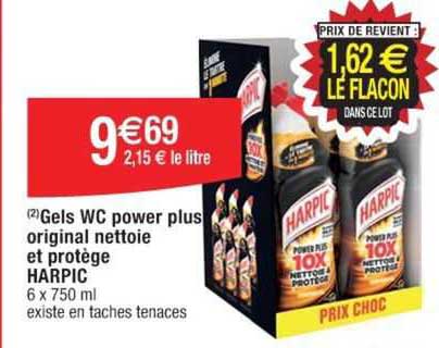 gels wc power plus original nettoie et protège harpic