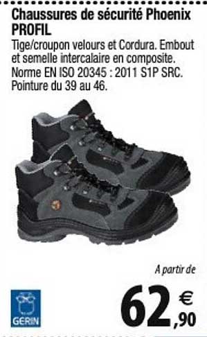 gerin chaussures de sécurité phoenix profil