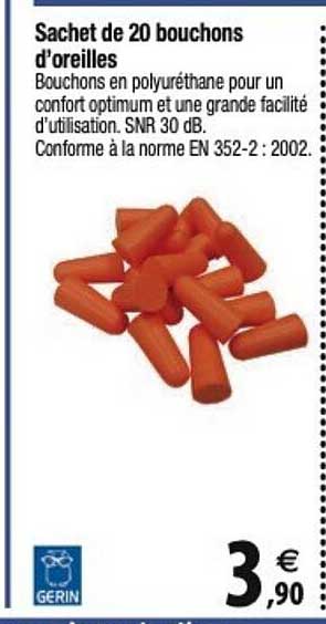 gerin sachet de 20 bouchons d'oreilles