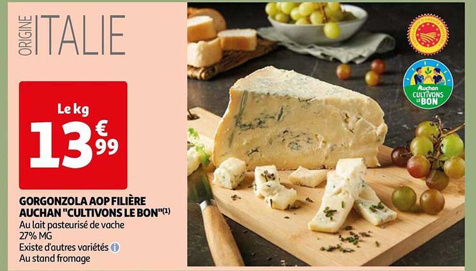 gorgonzola aop filière auchan "cultivons le bon"