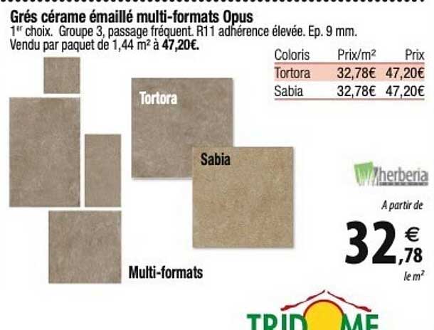 grés cérame émaillé multi-formats opus