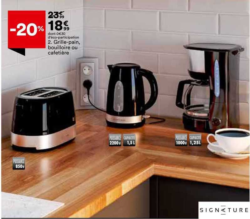 grille-pain, bouilloire ou cafetière signature