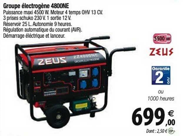 groupe électrogène 4800ne zeus