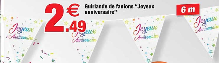 guirlandes de fanions "joyeux anniversaire"
