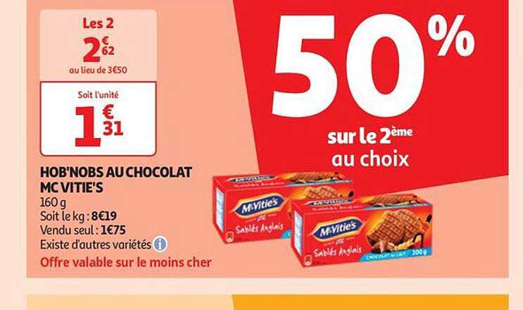 hob'nobs au chocolat mc vitie's