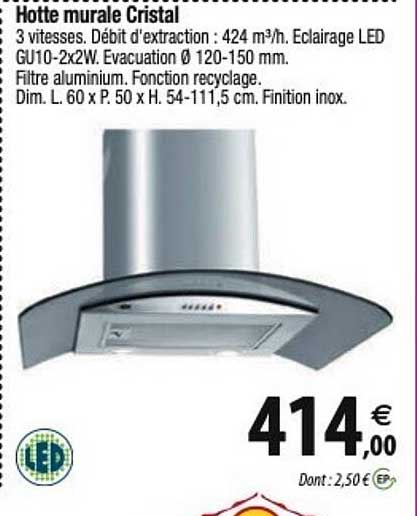 Hotte Murale Cristal