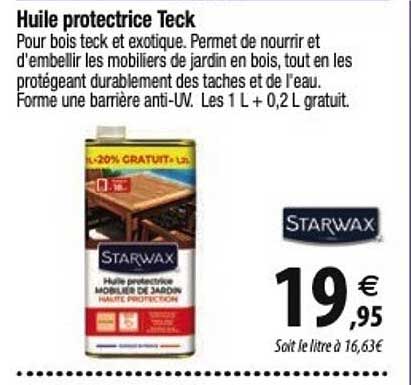 huile protectrice teck starwax