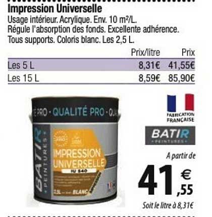 Impression Universelle Batir