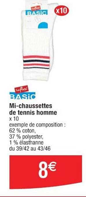 influx basic mi-chaussettes de tennis homme
