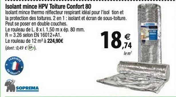 isolant mince hpv toiture confort 80 soprema