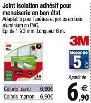joint isolation adhésif pour menuiserie en bon état 3m