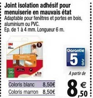 joint isolation adhésif pour menuiserie en mauvais état