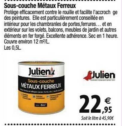 julien sous-couche métaux ferreux