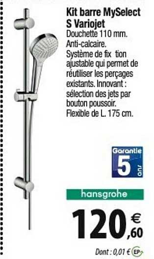 kit barre myselect s variojet hansgrohe