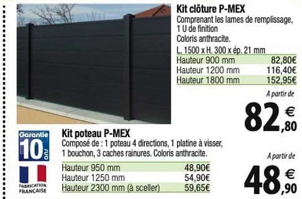 kit clôture p-mex kit poteaux p-mex