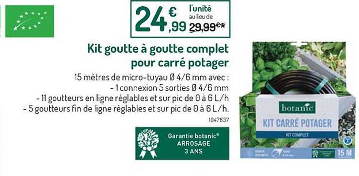 kit goutte à goutte complet pour carré potager