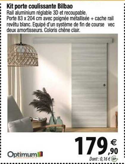 kit porte coulissante bilbao optimum
