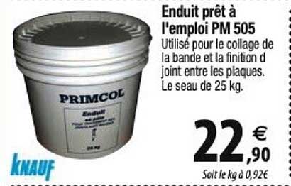 knauf enduit prêt à l'emploi pm 505