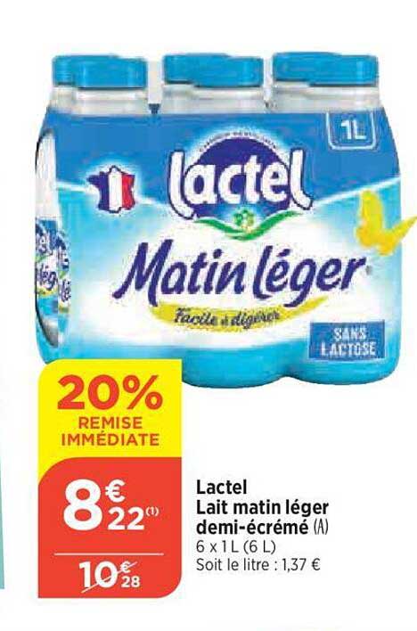 lactel lait matin léger demi-écrémé