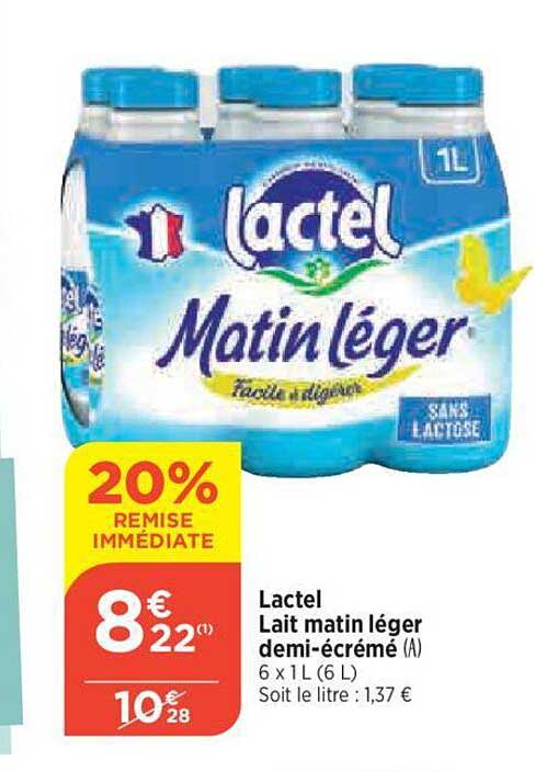 lactel lait matin léger demi-écrémé