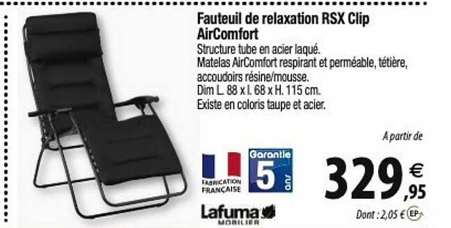 Lafuma Fauteuil De Relaxation Rsx Clip Aircomfort