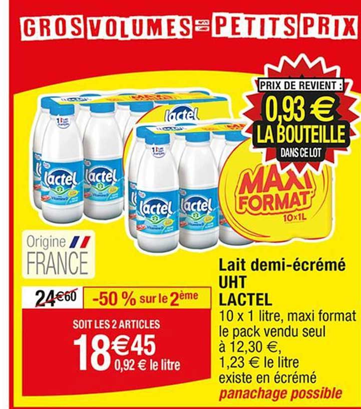 lait demi-écrémé uht lactel