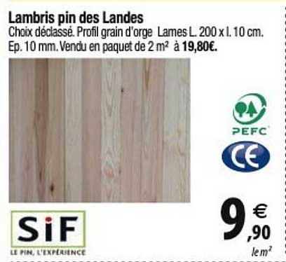 lambris pin des landes sif