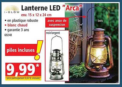 lanterne led "arca" i-glow
