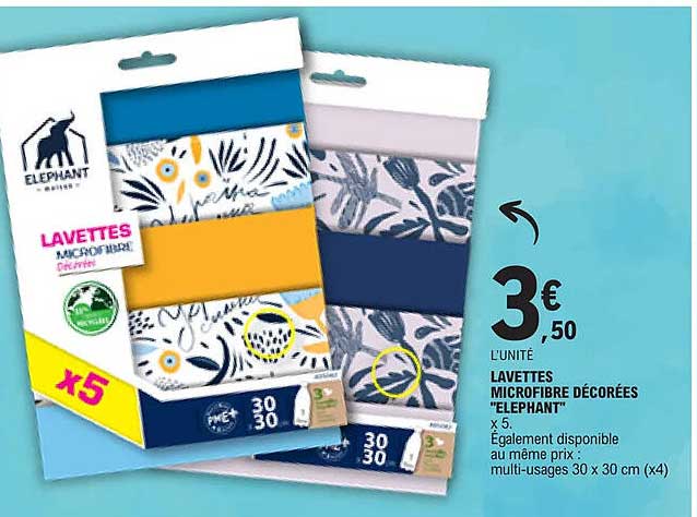 lavttes microfibre décorées "elephant"