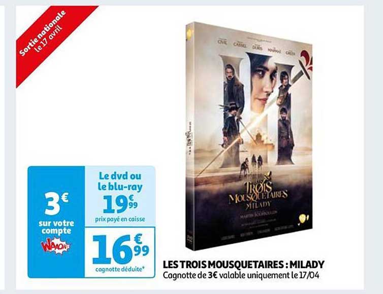 le dvd ou le blu-ray les trois mousquetaires : milady