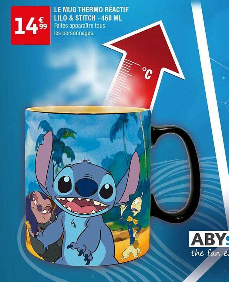 le mug thermo reactif lilo & stitch - 460 ml
