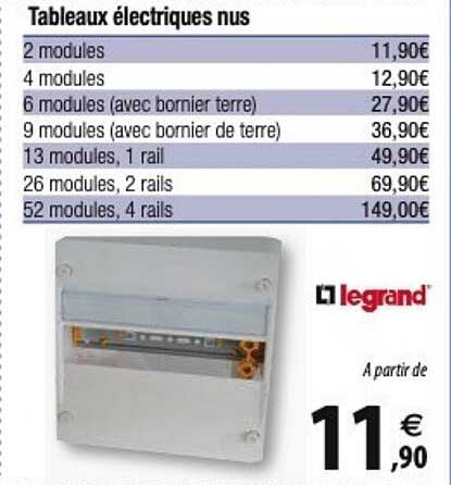 legrand tableaux électrique nus