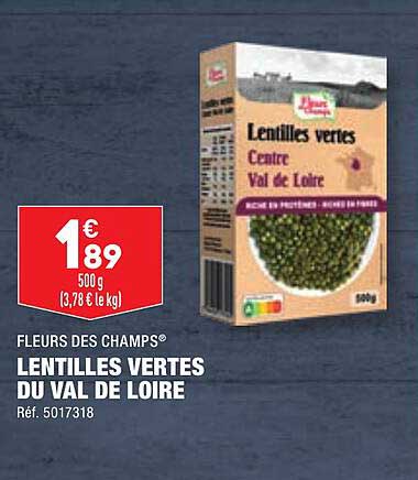 lentilles vertes du val de loire fleurs des champs