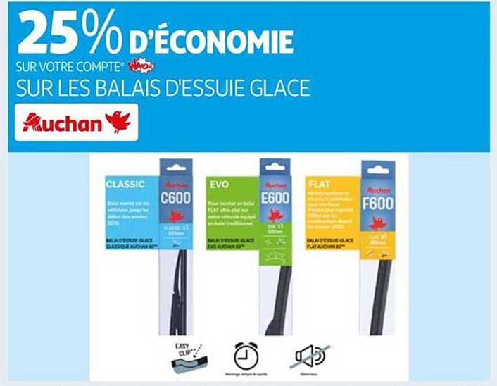 les balais d'essuie glace auchan
