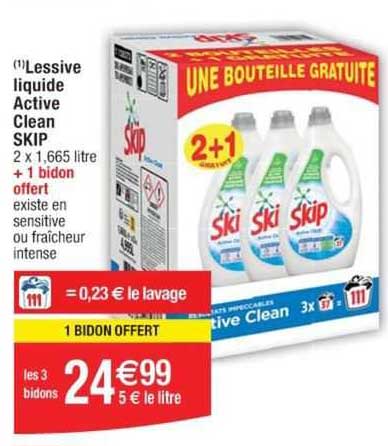 Lessive Liquide Active Clean Skip
