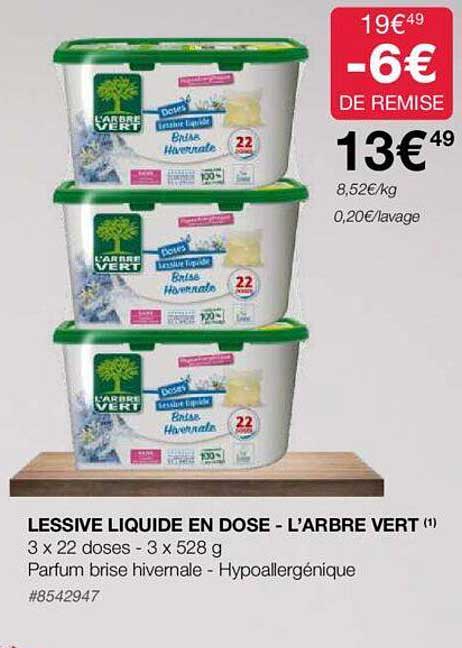 lessive liquide en dose - l'arbre vert