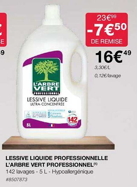 lessive liquide professionnelle l'arbre vert professionnel