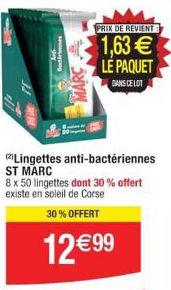 Lingettes Anti-bactériennes St Marc